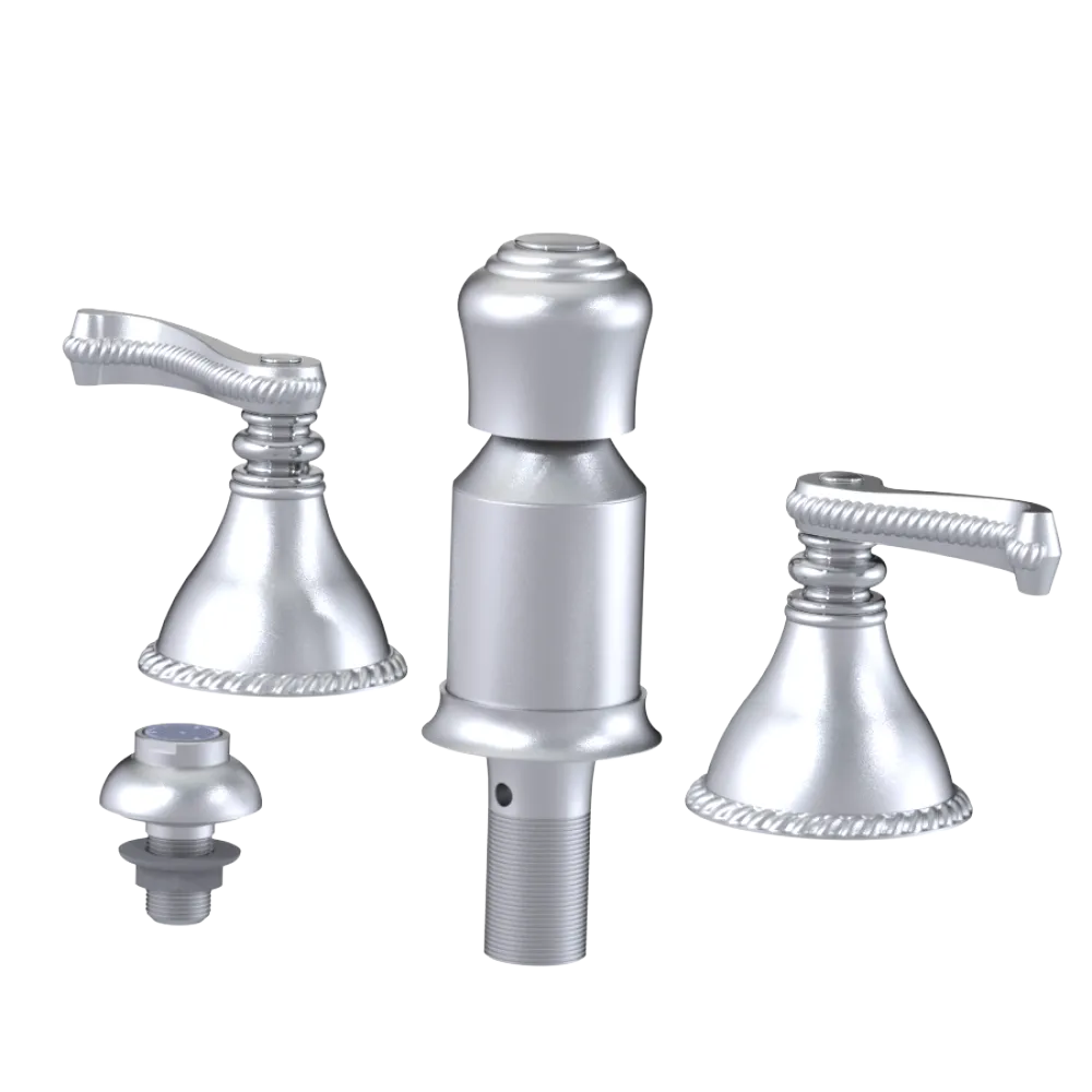 Rubinet Bidet Fitting with Spray, Diverter, and Vacum Breaker (Less Drain) Satin Chrome