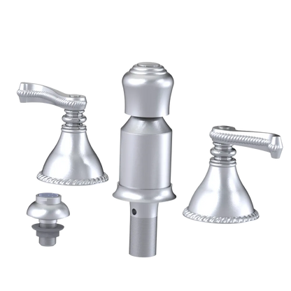 Rubinet Bidet Fitting with Spray, Diverter, and Vacum Breaker (Less Drain) Satin Chrome