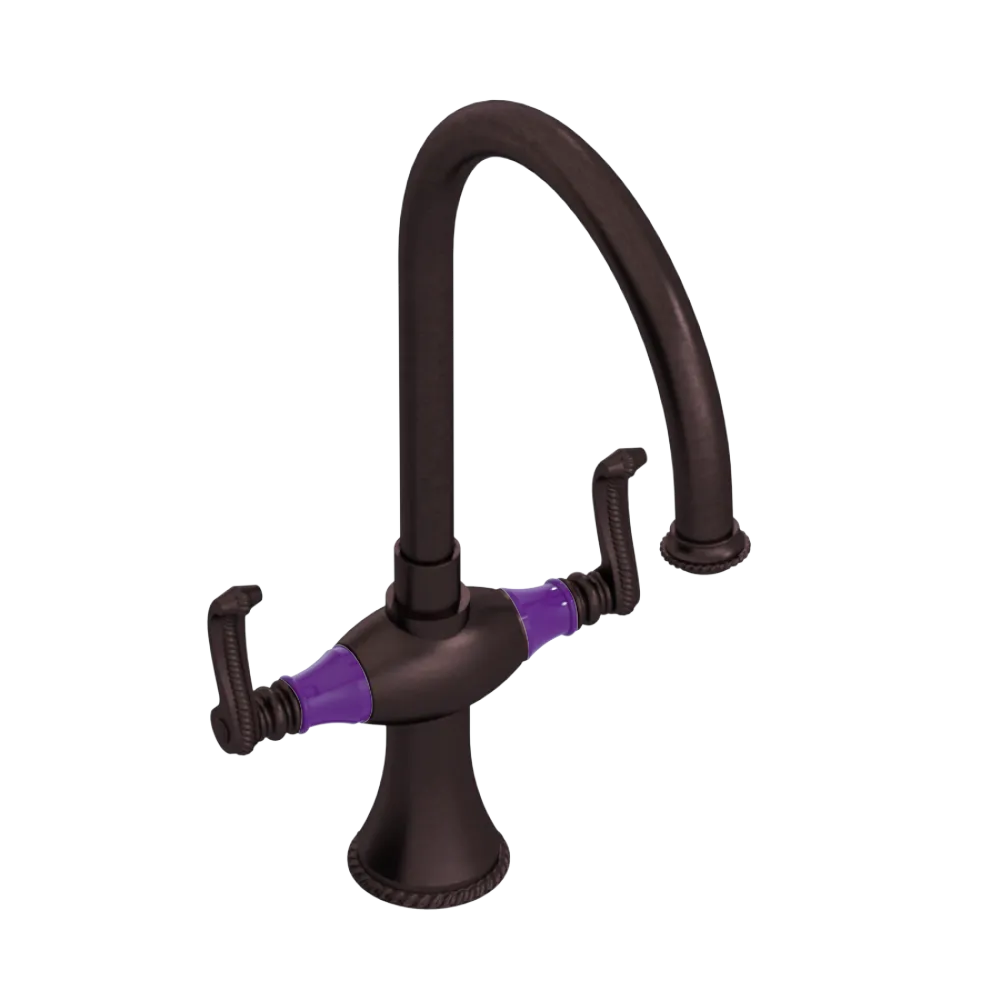 Rubinet Two Handle Single Hole Kitchen Set Tuscan Brass
