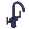 Rubinet Single Hole Dual Handle Lav. Set. (less drain) Midnight Blue