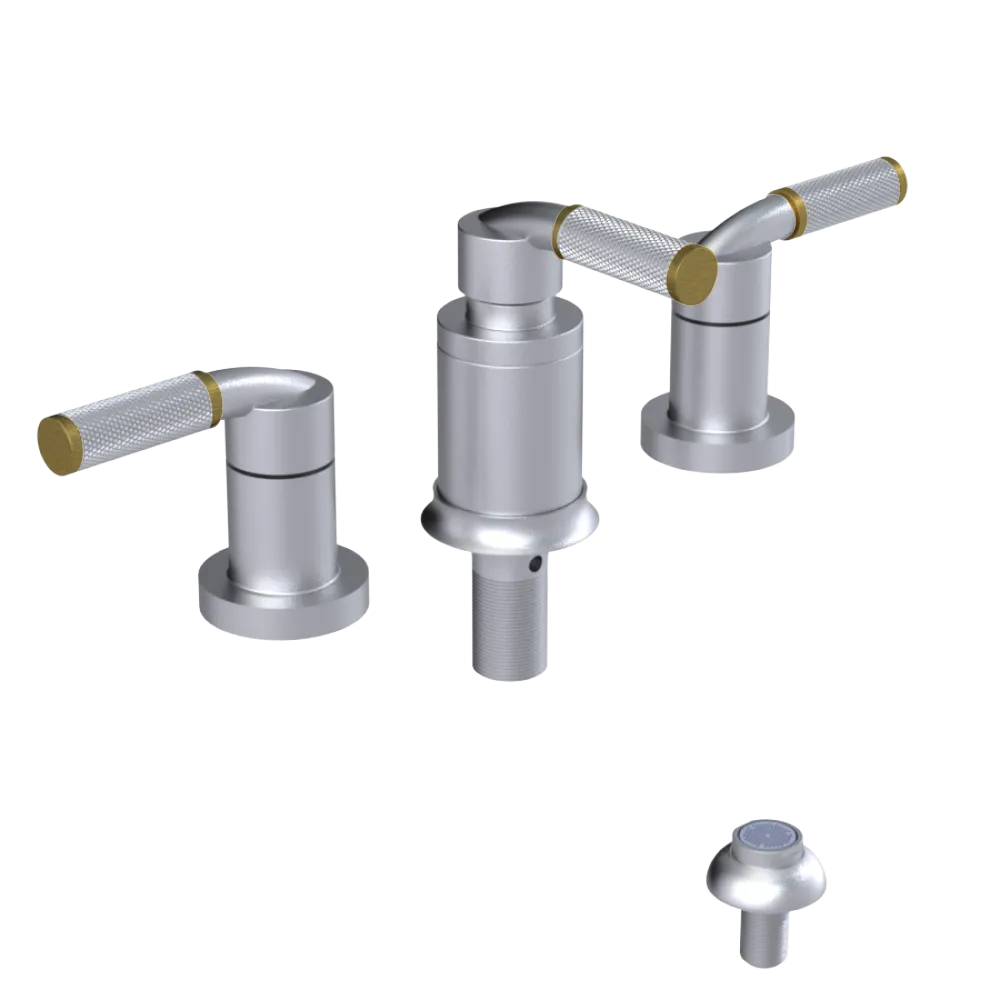 Rubinet Bidet Fitting with Spray, Diverter, and Vacum Breaker (Less Drain) Satin Chrome