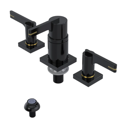 Rubinet Bidet Fitting with Spray, Diverter, and Vacum Breaker (Less Drain) Black