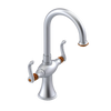 Rubinet Single Hole Dual Handle Lav. Set. (less drain) Satin Chrome