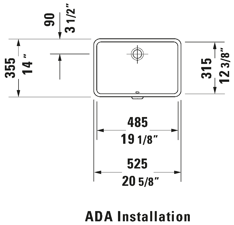 Vero Undermount Bathroom Sink - White 0330480017 Duravit