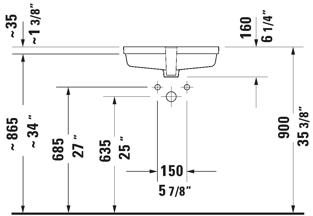Vero Undermount Bathroom Sink - White 0330480017 Duravit