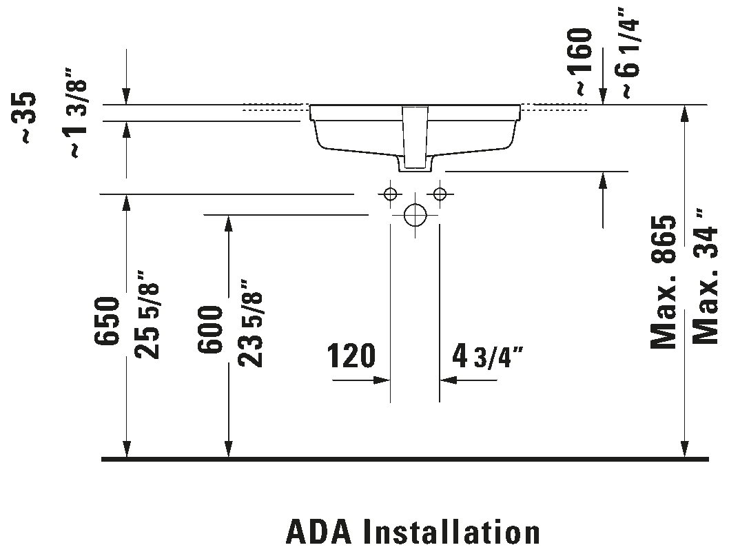 Vero Undermount Bathroom Sink - White 0330480017 Duravit