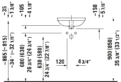 Duravit DuraStyle Undermount Sink 15 3/4" x 15 3/4"