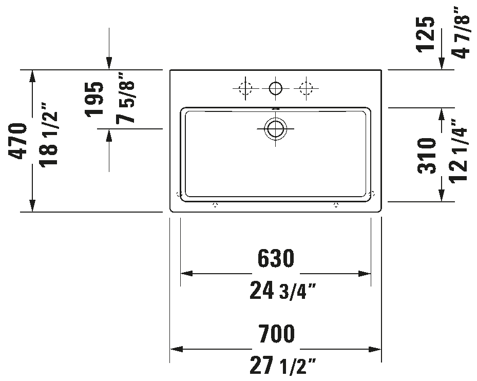 Duravit Vero Wall Mounted Sink #045470