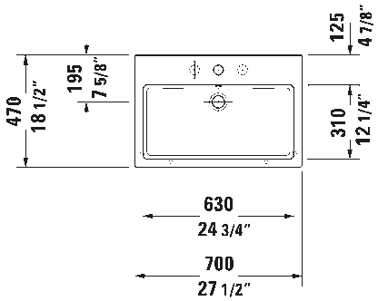 Duravit Vero Wall Mounted Sink #045470