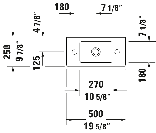 Duravit Wall Mounted Sink #070350