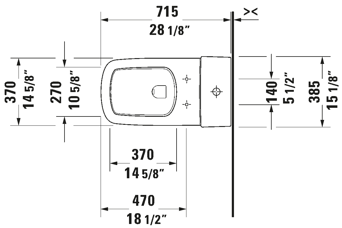 Duravit Durastyle Dual Flush One Piece Toilet Less Seat #215701