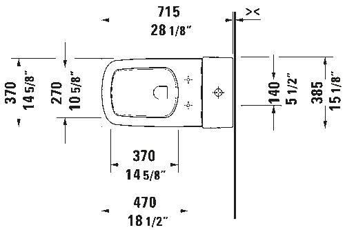 Duravit Durastyle Dual Flush One Piece Toilet Less Seat #215701