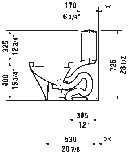 Duravit Durastyle Dual Flush One Piece Toilet Less Seat #215701