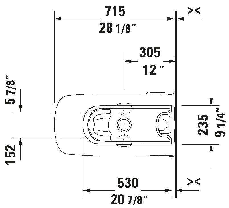 Duravit Durastyle Single Flush One Piece Toilet Less Seat #215701