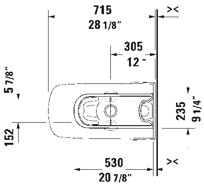 Duravit Durastyle Single Flush One Piece Toilet Less Seat #215701