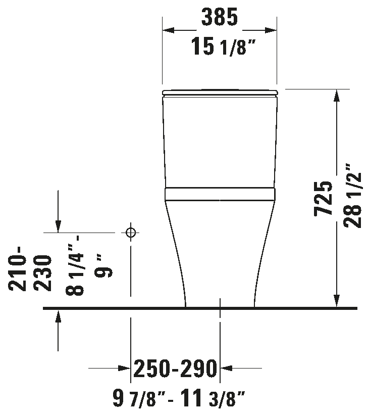 Duravit Durastyle Dual Flush One Piece Toilet Less Seat #215701
