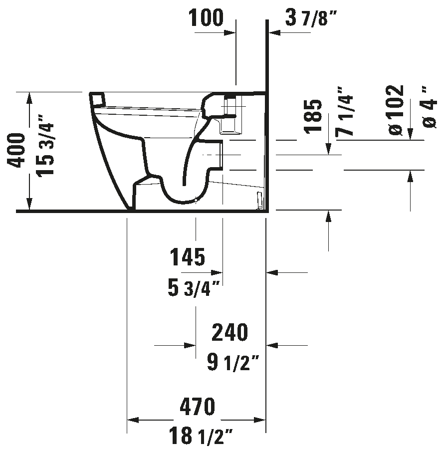 Duravit ME by Starck Elongated Close Coupled Toilet Bowl Design by Philippe Starck