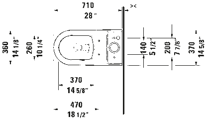 Duravit ME by Starck Toilet Bowl Only 14 5/8" x 28" #217101