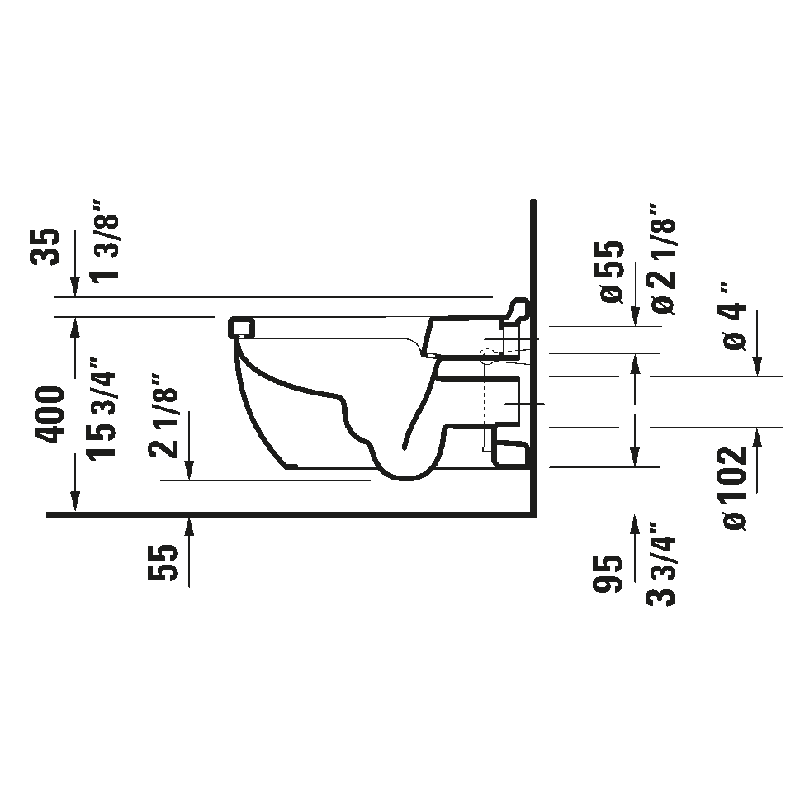 Duravit Stark3 Wall Hung Toilet White - Golzar Home