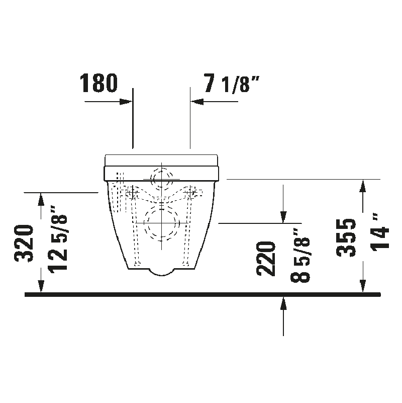 Duravit Stark3 Wall Hung Toilet White - Golzar Home