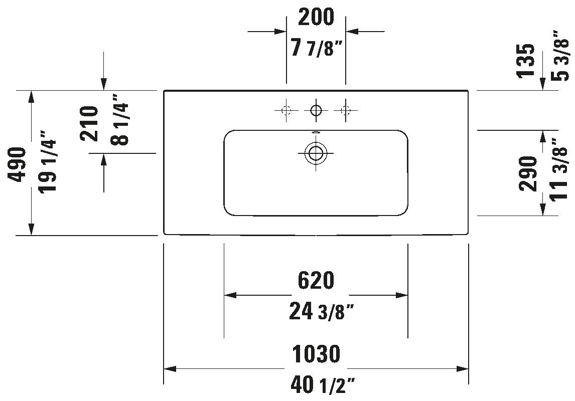 Duravit ME by Starck Wall Mounted Sink #233610