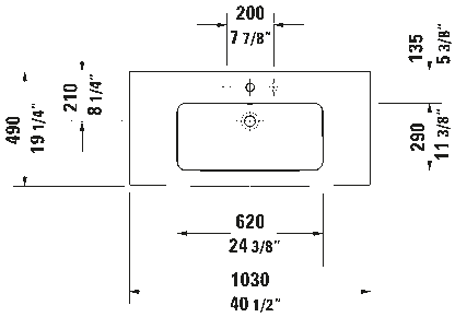 Duravit ME by Starck Wall Mounted Sink #233610