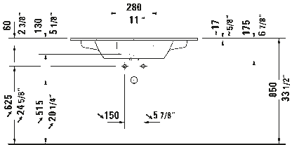 Duravit ME by Starck Wall Mounted Sink #233610