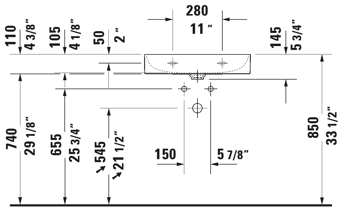 Duravit DuraSquare Wall Mounted Sink Design by Duravit