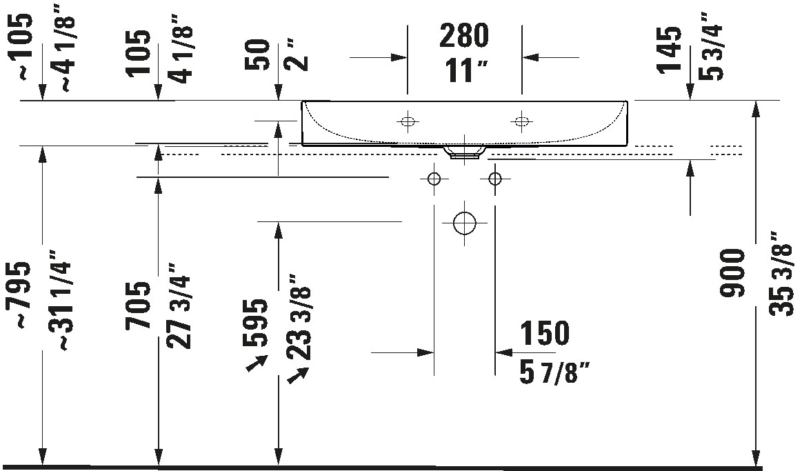 Duravit Wall Mounted Sink #235380