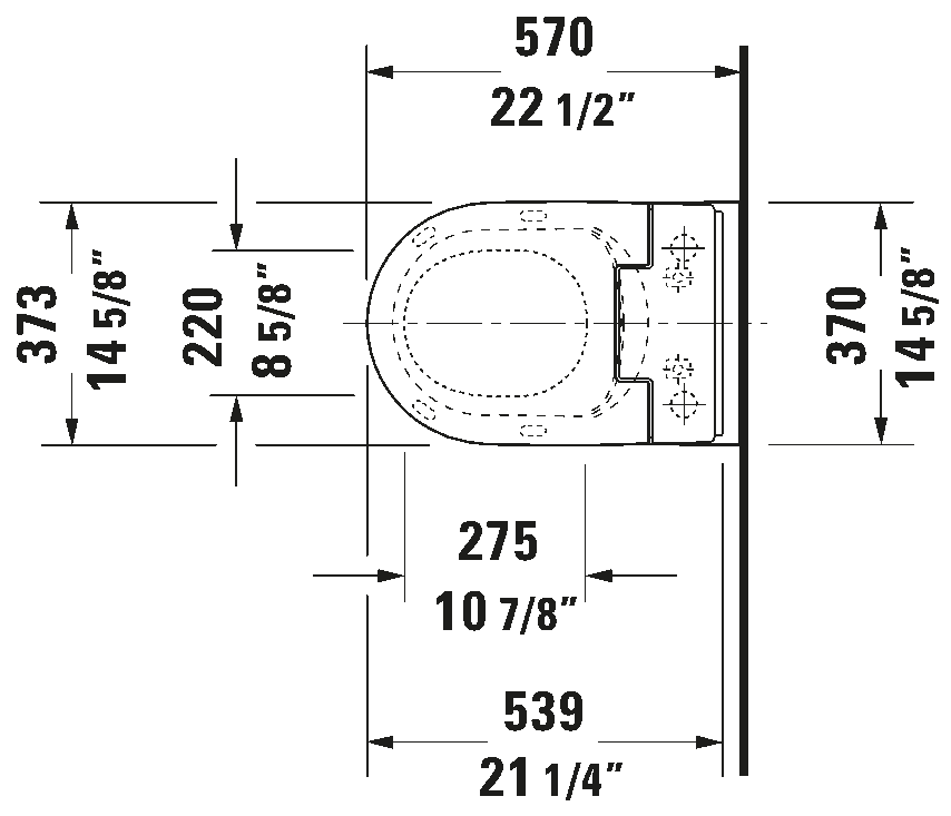 Duravit ME By Starck Wall-mounted Toilet Less Seat #252959