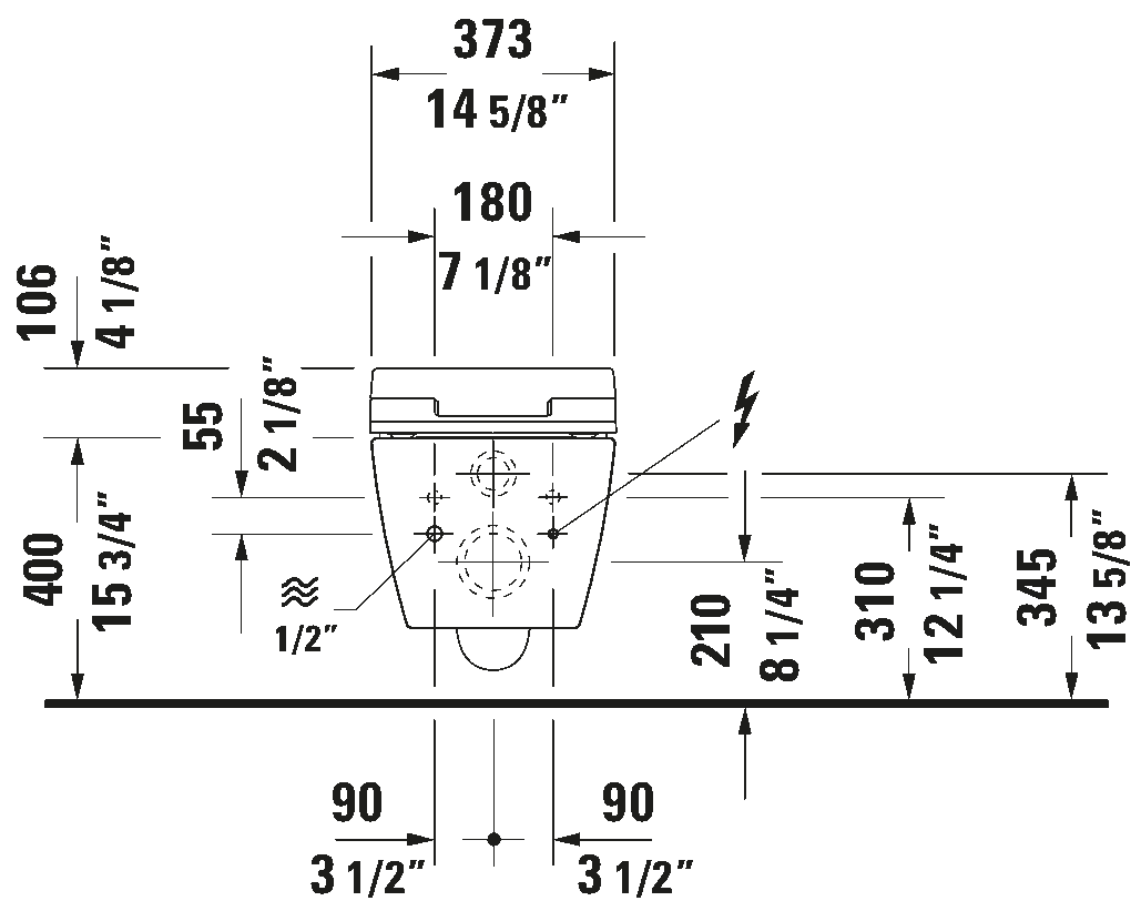 Duravit ME By Starck Wall-mounted Toilet Less Seat #252959