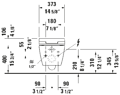 Duravit ME By Starck Wall-mounted Toilet Less Seat #252959