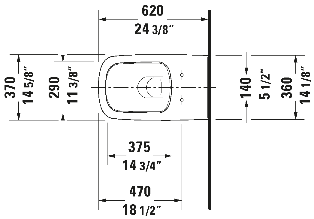 Duravit Durastyle Wall Hung Toilet Rimless #254209