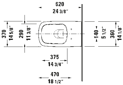 Duravit Durastyle Wall Hung Toilet Rimless #254209
