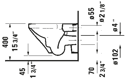Duravit DuraStyle Rimless ADA Compliant Round Wall Mounted Toilet Less Seat