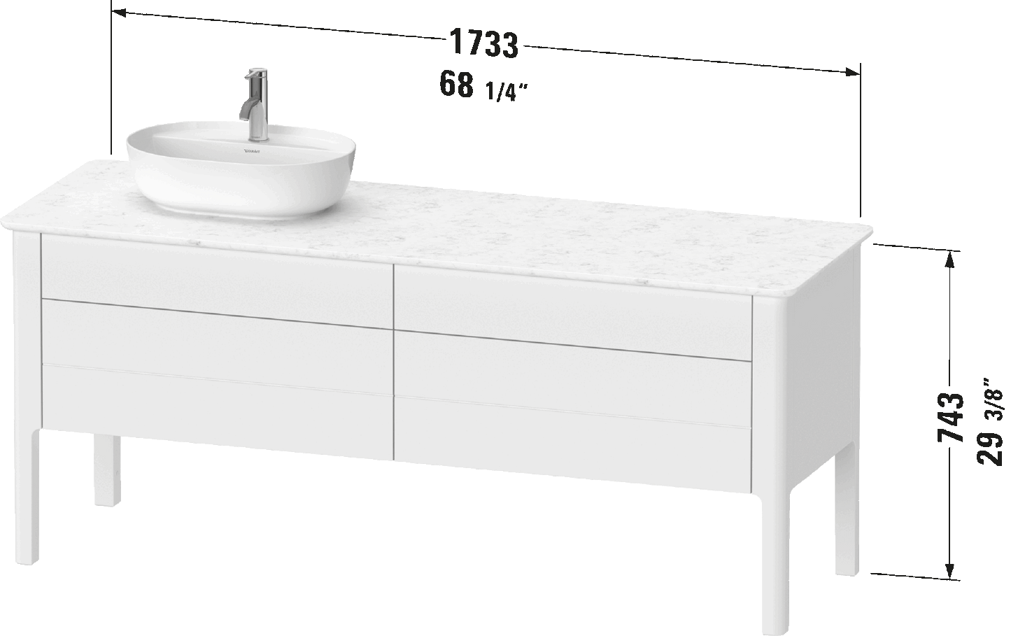 Duravit Luv Console vanity unit floorstanding