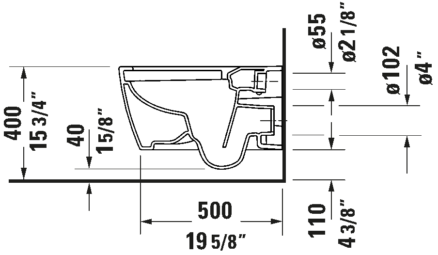 Duravit Wall-mounted Toilet ME By Starck Less Seat #257909