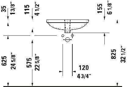 Duravit ME by Starck Lavatory Sink, 20 7/8 "x 14 3/8 " 035949