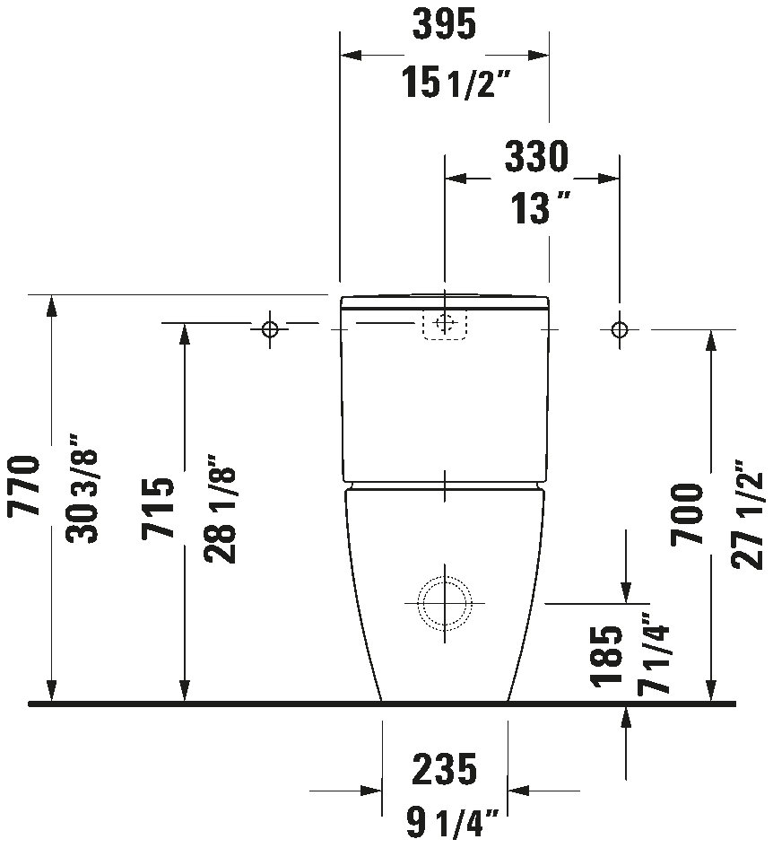 Duravit ME By Starck Toilet Bowl Only 14 5/8" x 25 5/8" #217009