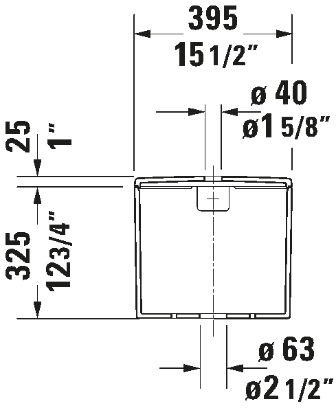 Duravit ME By Starck Toilet Tank #093810 Top Lever