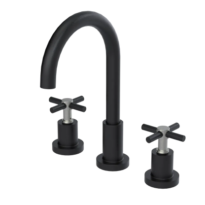 Rubinet Widespread Kitchen Set with LaSalle Spout Matt Black
