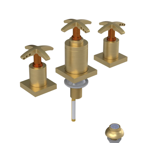 Rubinet Bidet Fitting with Spray, Diverter, and Vacuum Breaker (less drain) Satin Brass
