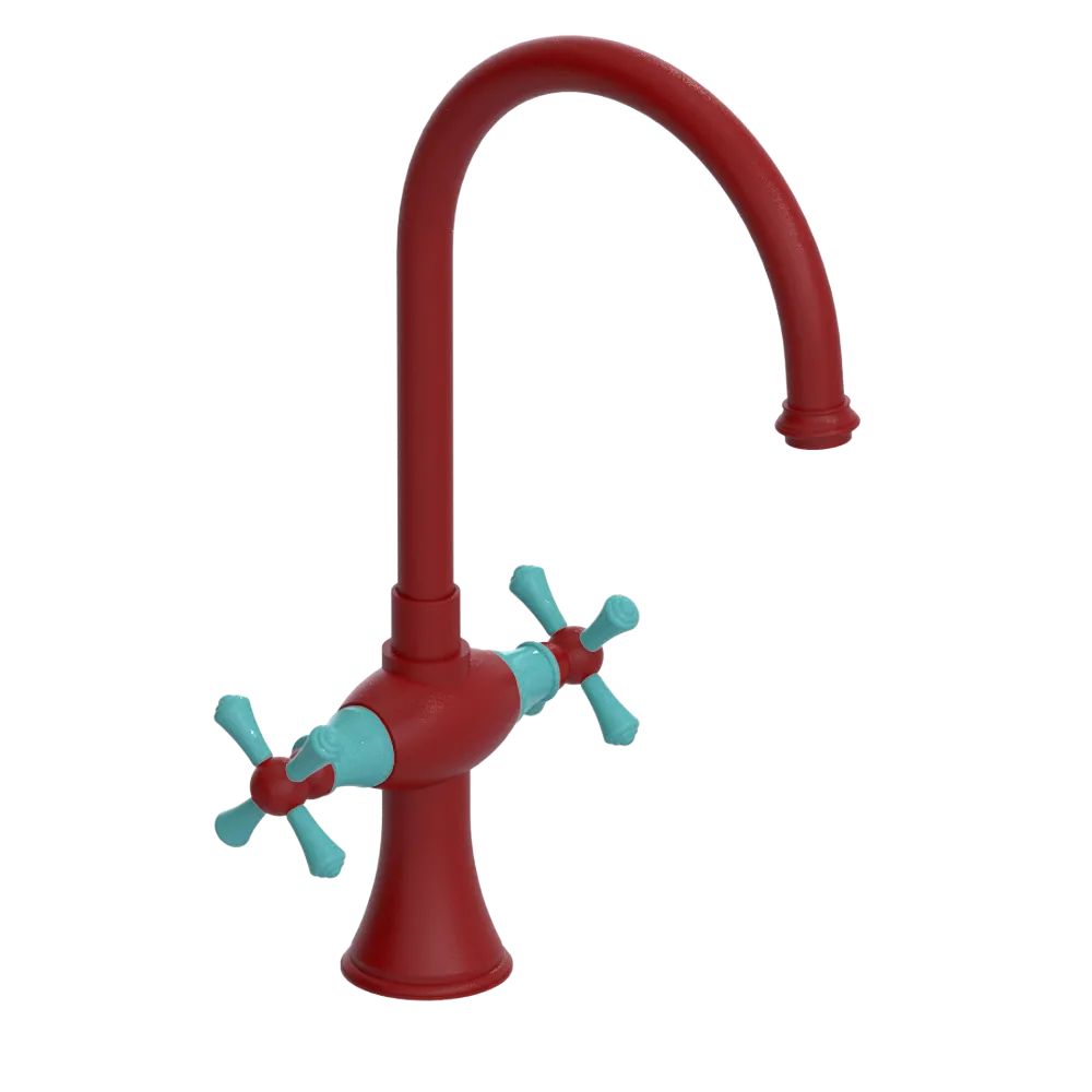 Rubinet Two Handle Single Hole Kitchen Set Maroon