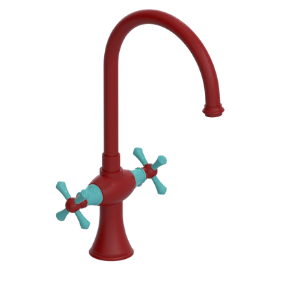 Rubinet Two Handle Single Hole Kitchen Set Maroon