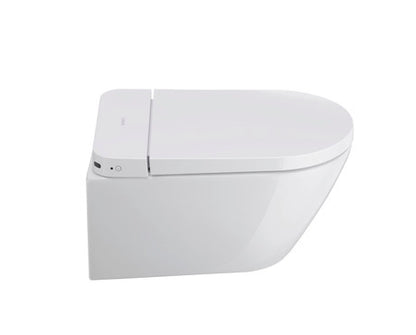 Duravit D-Neo 1.28/0.8 GPF Dual Flush Rimless Round Wall Mounted Toilet in White with HygieneGlaze