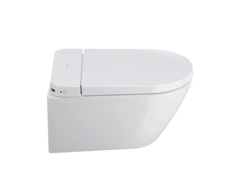 Duravit D-Neo 1.28/0.8 GPF Dual Flush Rimless Round Wall Mounted Toilet in White with HygieneGlaze