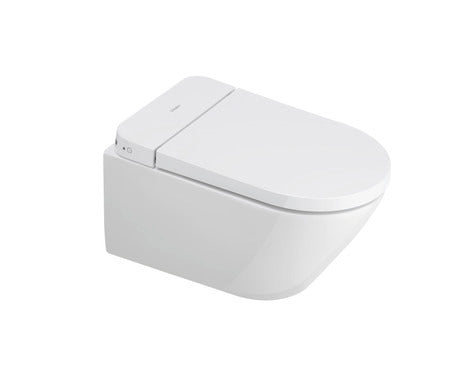 Duravit D-Neo 1.28/0.8 GPF Dual Flush Rimless Round Wall Mounted Toilet in White with HygieneGlaze