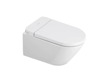 Duravit D-Neo 1.28/0.8 GPF Dual Flush Rimless Round Wall Mounted Toilet in White with HygieneGlaze