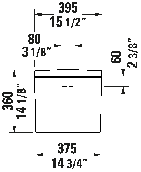 Duravit D-Neo Toilet Tank Dual Flush Top Lever #094420