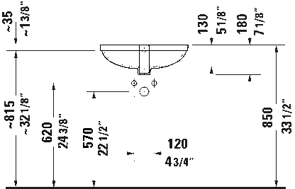 Duravit NO.1 Undermount Bathroom Sink 20 5/8 "x 15 " #039549